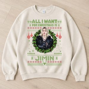 All I Want For Christmas Is JIMIN T-Shirt, Sweatshirt, Hoodie, JIMIN Christmas Shirt - Image 5