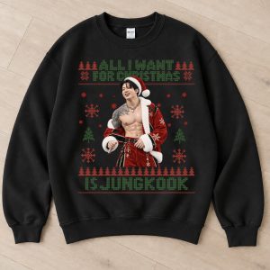 Alternative view of All I Want For Christmas Is JUNGKOOK T-Shirt, Sweatshirt, Hoodie, JUNGKOOK Christmas Shirt