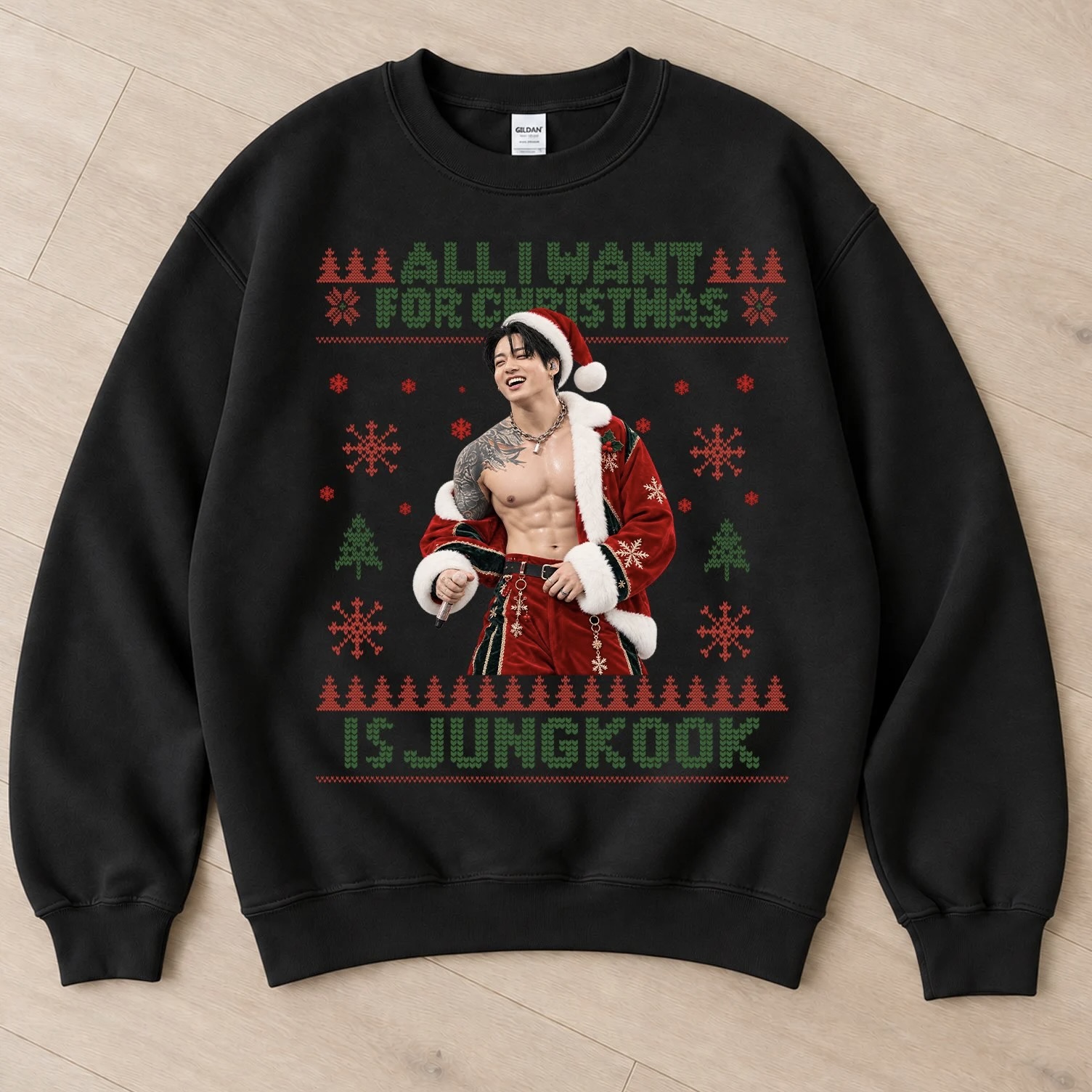 All I Want For Christmas Is JUNGKOOK T-Shirt, Sweatshirt, Hoodie, JUNGKOOK Christmas Shirt - Image 2