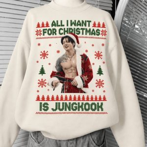 All I Want For Christmas Is JUNGKOOK T-Shirt, Sweatshirt, Hoodie, JUNGKOOK Christmas Shirt - Image 4