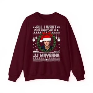 JJ Maybank Ugly Christmas Sweatshirt, Outer Banks Merch , JJ Maybank Christmas Outfit