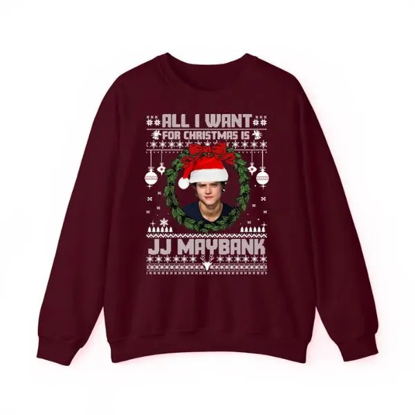 JJ Maybank Ugly Christmas Sweatshirt, Outer Banks Merch , JJ Maybank Christmas Outfit