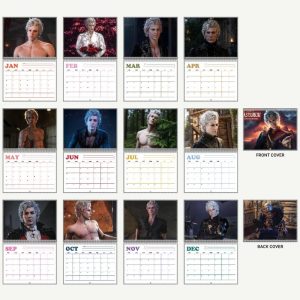 Alternative view of Astarion BG3 Art 2027Wall Calendar Monthly, Game Boyfriends Must Have 2027 Calendar