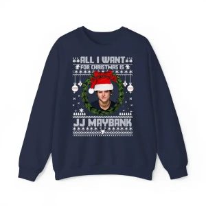 Alternative view of JJ Maybank Ugly Christmas Sweatshirt, Outer Banks Merch , JJ Maybank Christmas Outfit