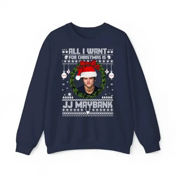 JJ Maybank Ugly Christmas Sweatshirt, Outer Banks Merch , JJ Maybank Christmas Outfit - Image 2
