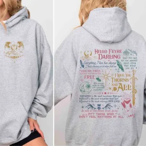 SJMaas Quotes 2sides Sweatshirt, Acotar Books Shirt, Throne of Glass Fan