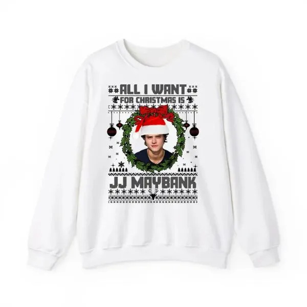 JJ Maybank Ugly Christmas Sweatshirt, Outer Banks Merch , JJ Maybank Christmas Outfit - Image 3
