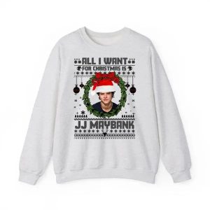 JJ Maybank Ugly Christmas Sweatshirt, Outer Banks Merch , JJ Maybank Christmas Outfit - Image 4
