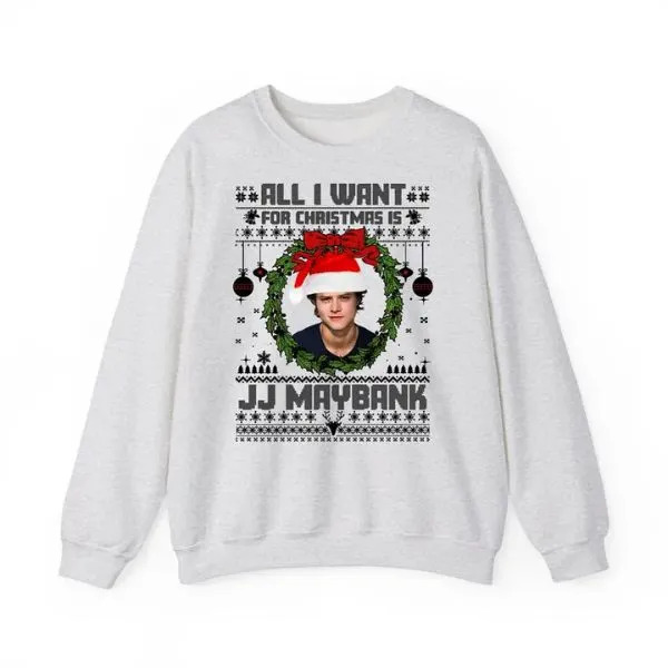 JJ Maybank Ugly Christmas Sweatshirt, Outer Banks Merch , JJ Maybank Christmas Outfit - Image 4