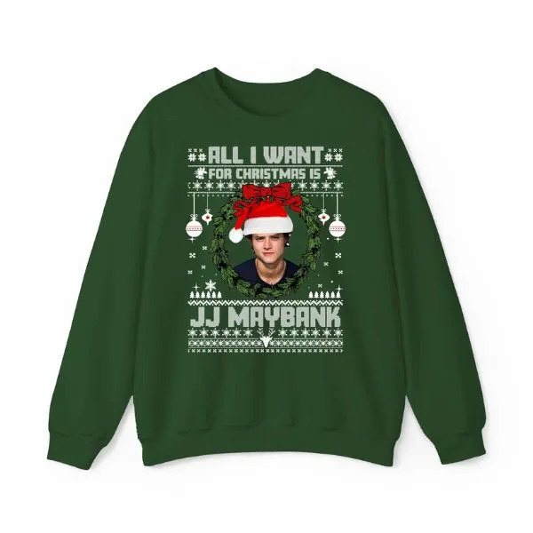 JJ Maybank Ugly Christmas Sweatshirt, Outer Banks Merch , JJ Maybank Christmas Outfit - Image 5