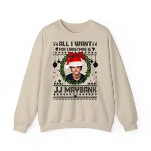 JJ Maybank Ugly Christmas Sweatshirt, Outer Banks Merch , JJ Maybank Christmas Outfit - Image 6