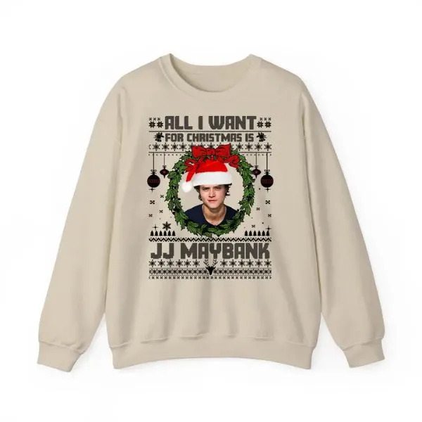 JJ Maybank Ugly Christmas Sweatshirt, Outer Banks Merch , JJ Maybank Christmas Outfit - Image 6