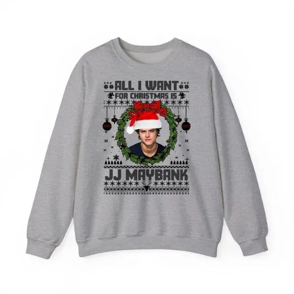 JJ Maybank Ugly Christmas Sweatshirt, Outer Banks Merch , JJ Maybank Christmas Outfit - Image 7