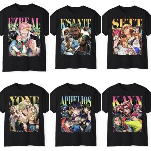 Heartsteel Boy Band T-shirt, Ezreal Sett K'Sante Yone Aphelios Kayn Shirt 100% Cotton Unisex T-shirt