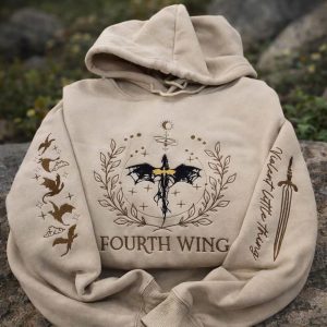 Alternative view of Fourth Wing Embroidered Sweatshirt,Custom Basgiath War College, Dragon Rider