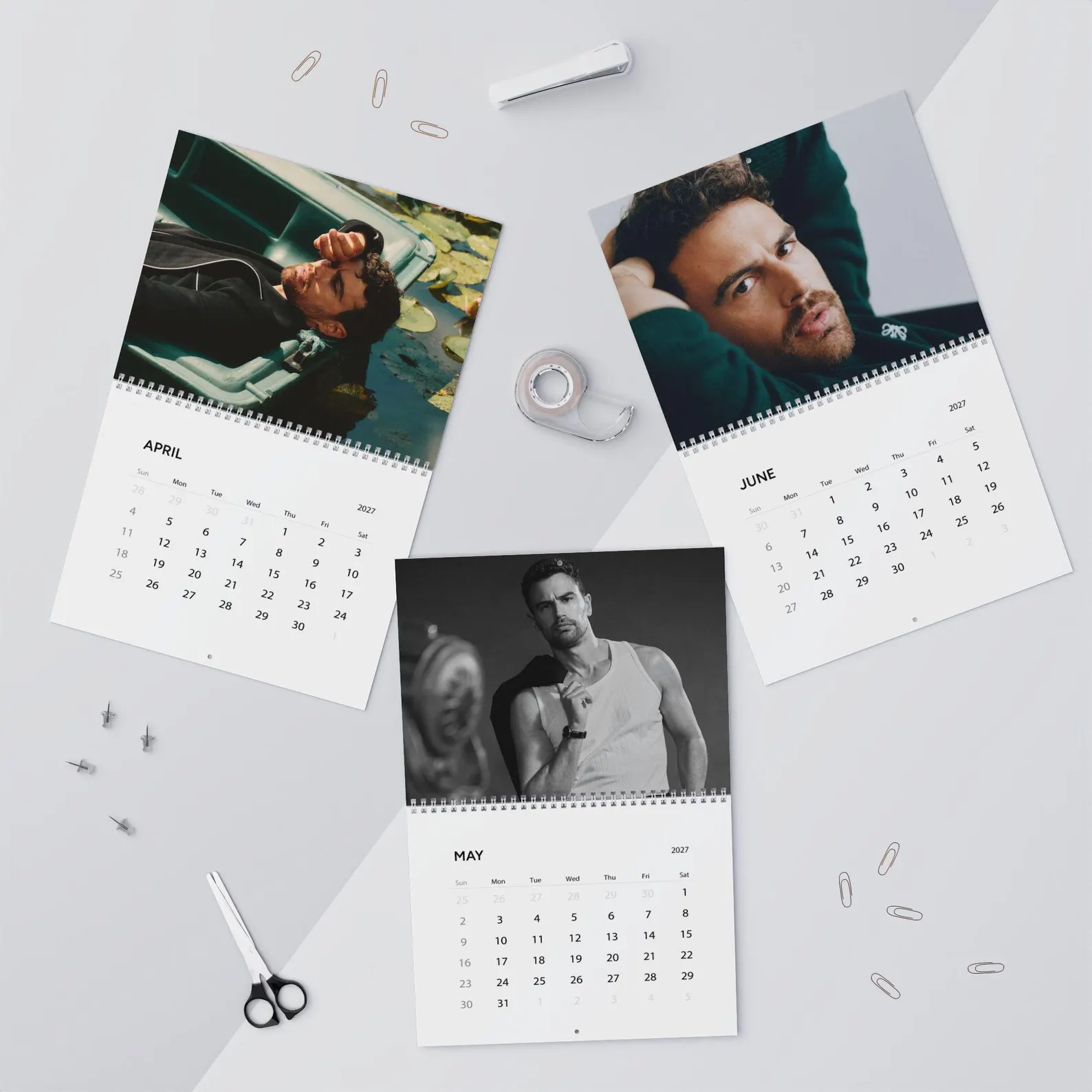 Theo James 2027 Wall Calendar | 12 Month Actor Photo Calendar | Celebrity Fan Gift - Image 4