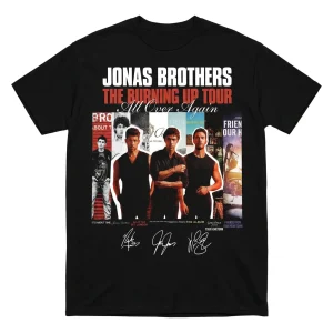 Jonas Brothers The Burning Up Tour All Over Again Throwback Concert Tee